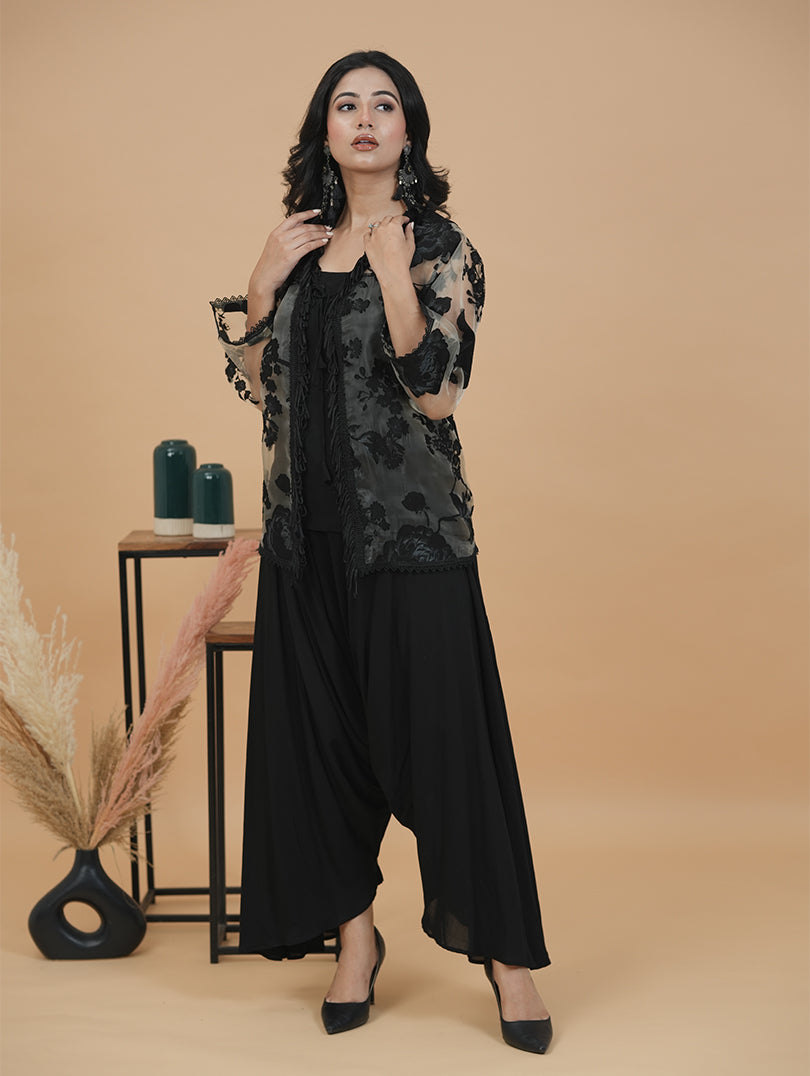 Black Indo Western 3pc Set