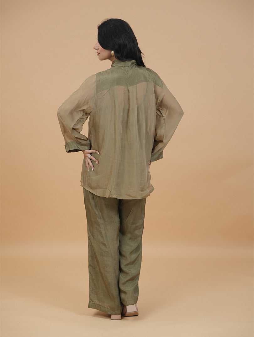 English Green Organza Set