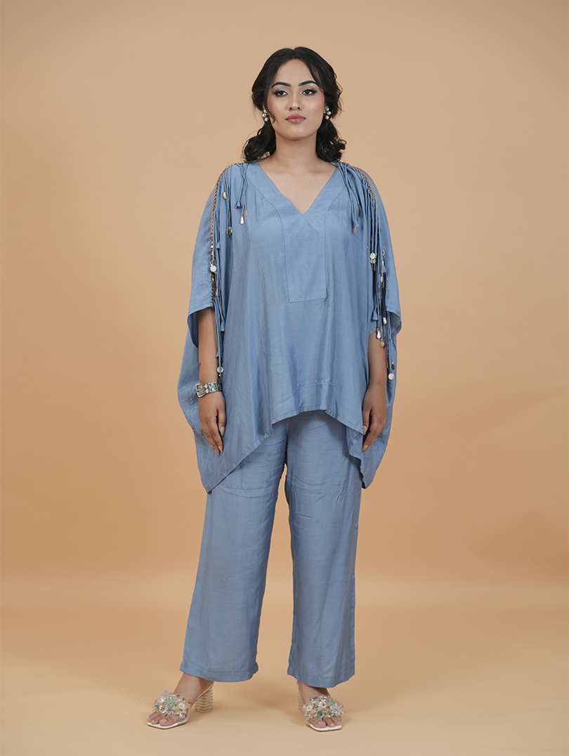 Soft Blue Fringes Set