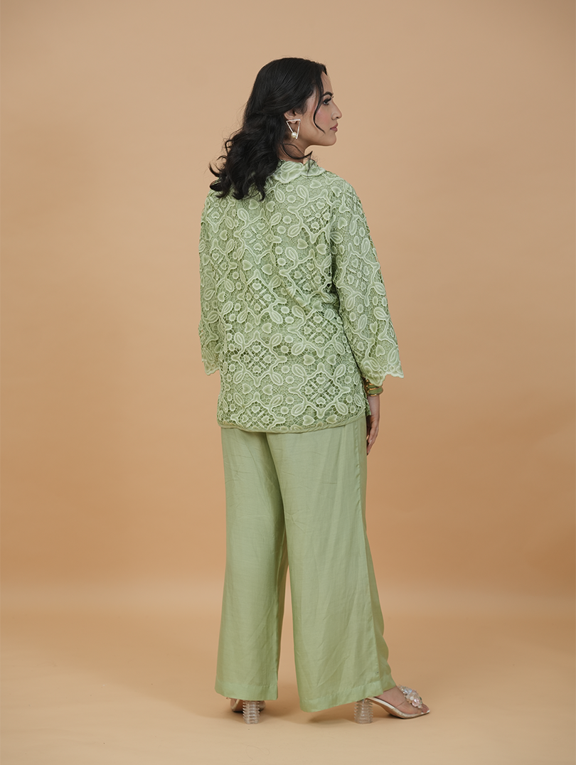 Pastel Green Cutwork Set