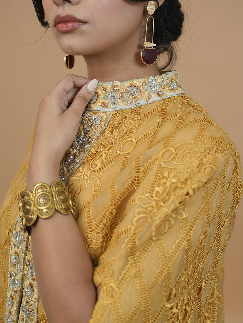 Formal Mustard Cape Set