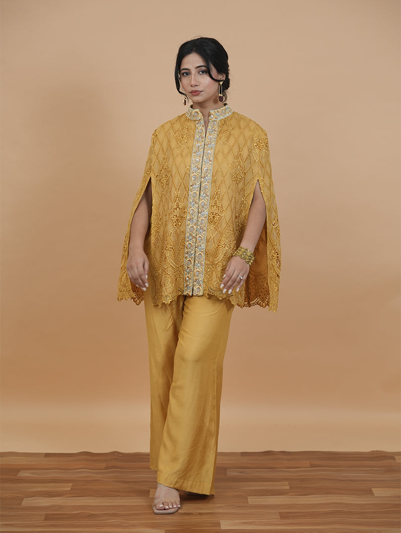 Formal Mustard Cape Set
