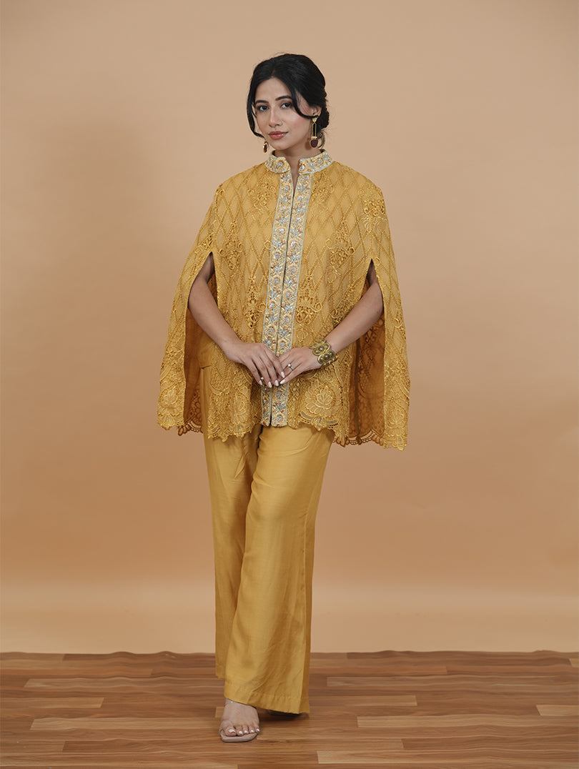 Formal Mustard Cape Set