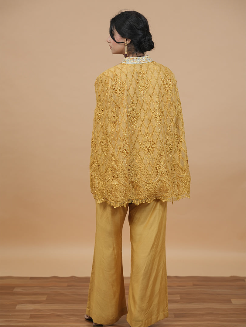 Formal Mustard Cape Set
