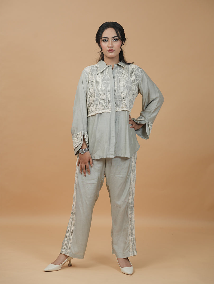 Ash Mist Crochet Co-ord Set