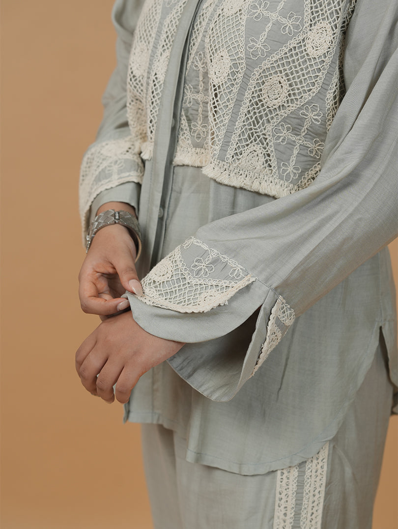 Ash Mist Crochet Co-ord Set