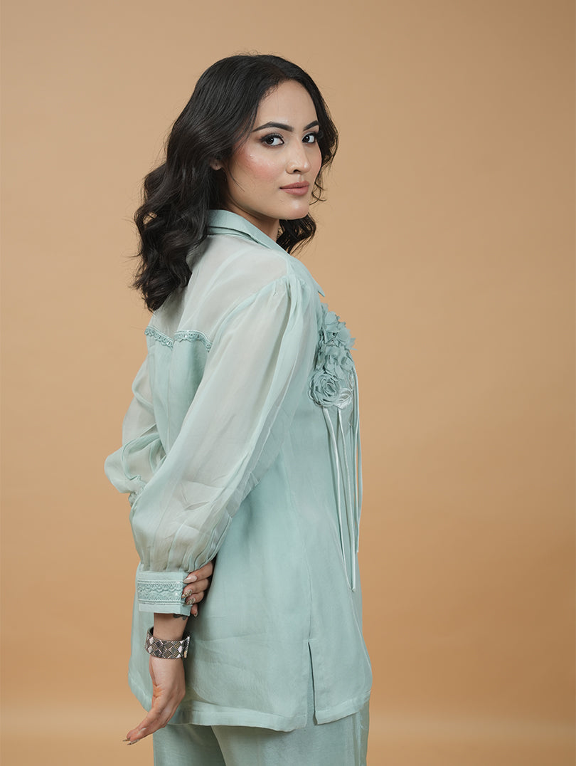Serene Mint Bloom Co-ord Set