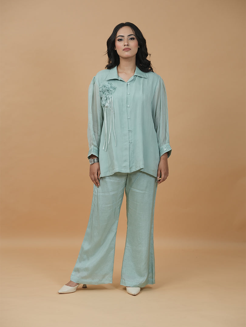 Serene Mint Bloom Co-ord Set