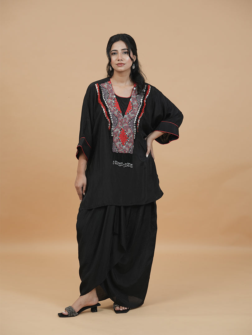 Black Boho Scarlet Kaftan Set