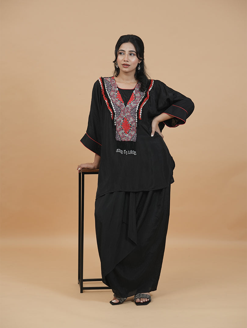 Black Boho Scarlet Kaftan Set
