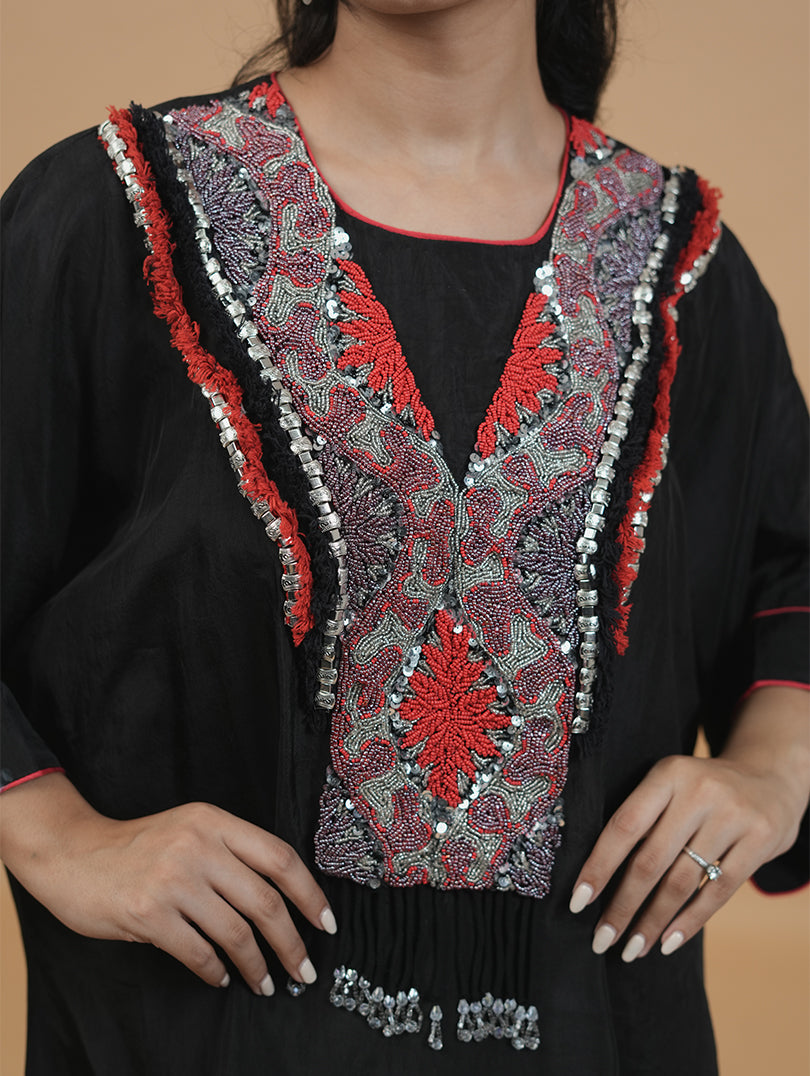 Black Boho Scarlet Kaftan Set