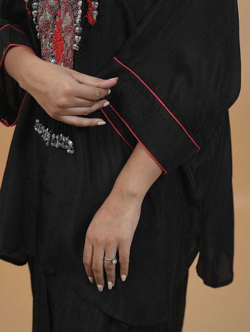 Black Boho Scarlet Kaftan Set