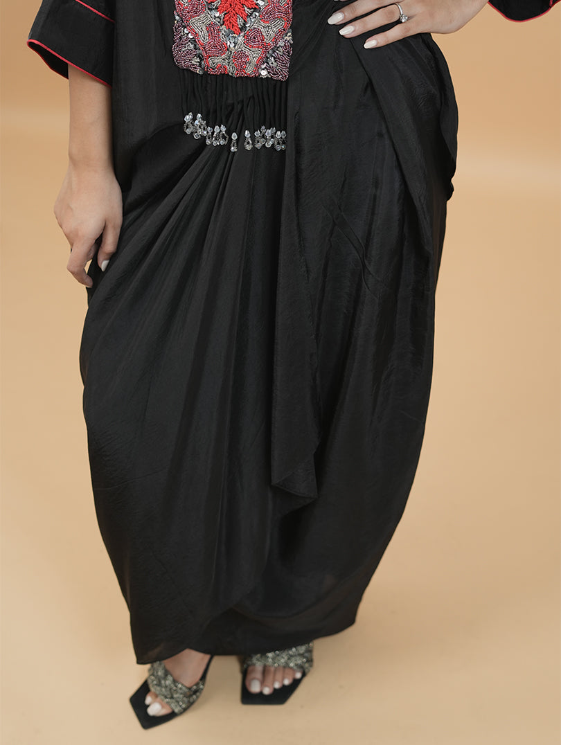Black Boho Scarlet Kaftan Set