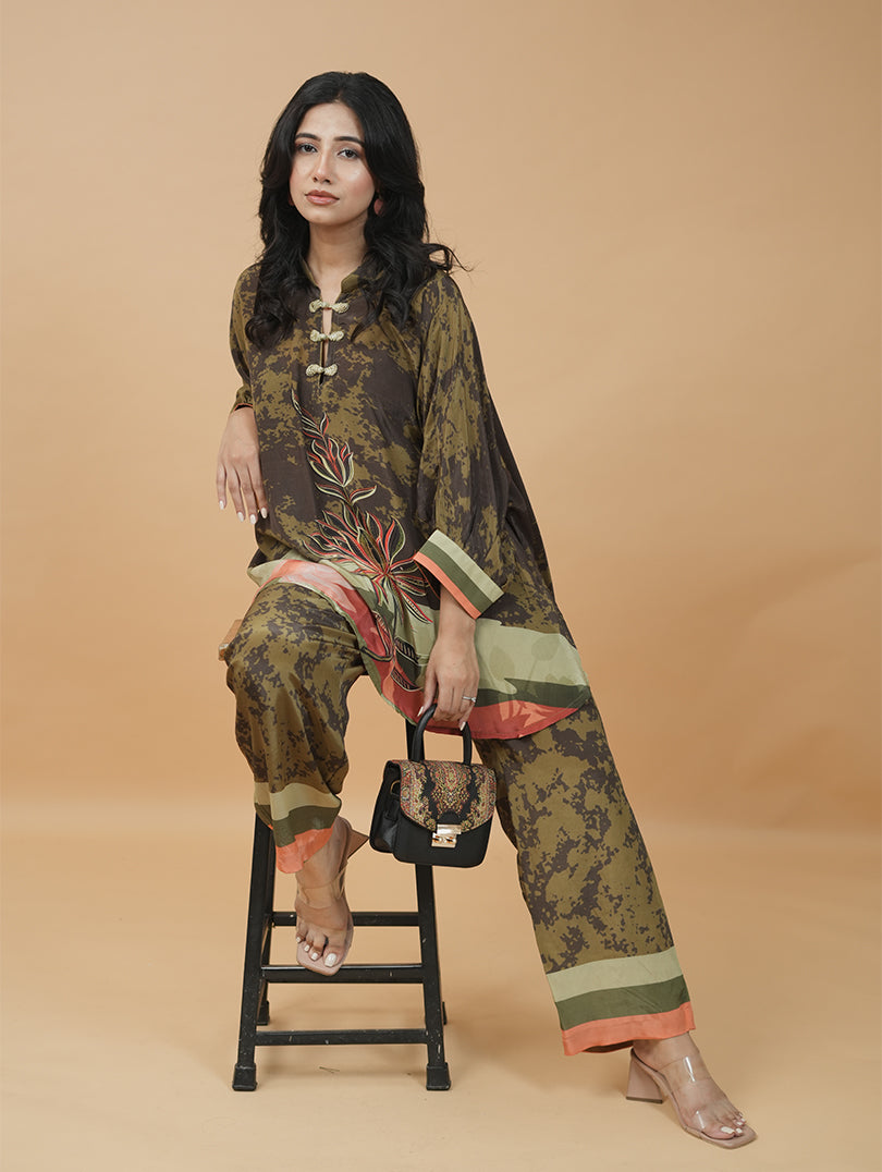 Olive Terra Bloom Co-ord Set