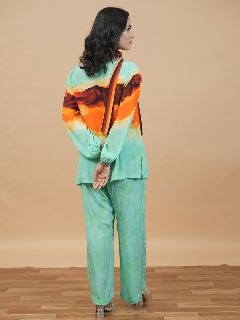 Azure Breeze Striped Co-ord Set