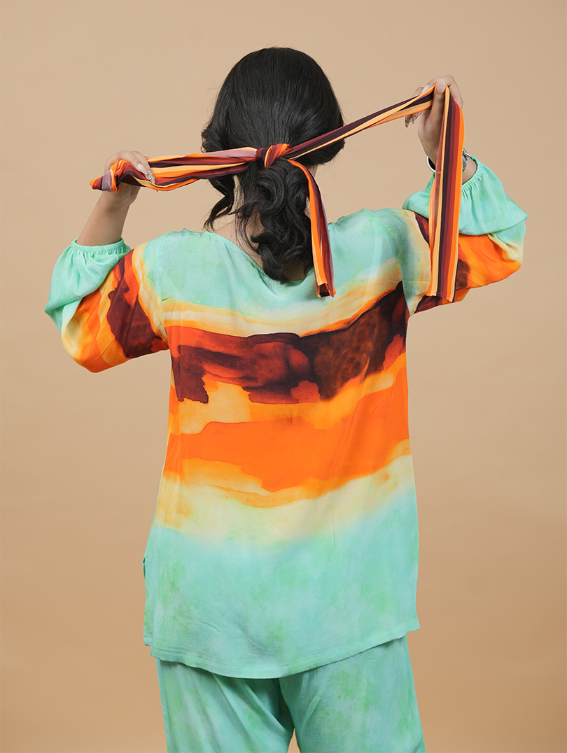 Azure Breeze Striped Co-ord Set