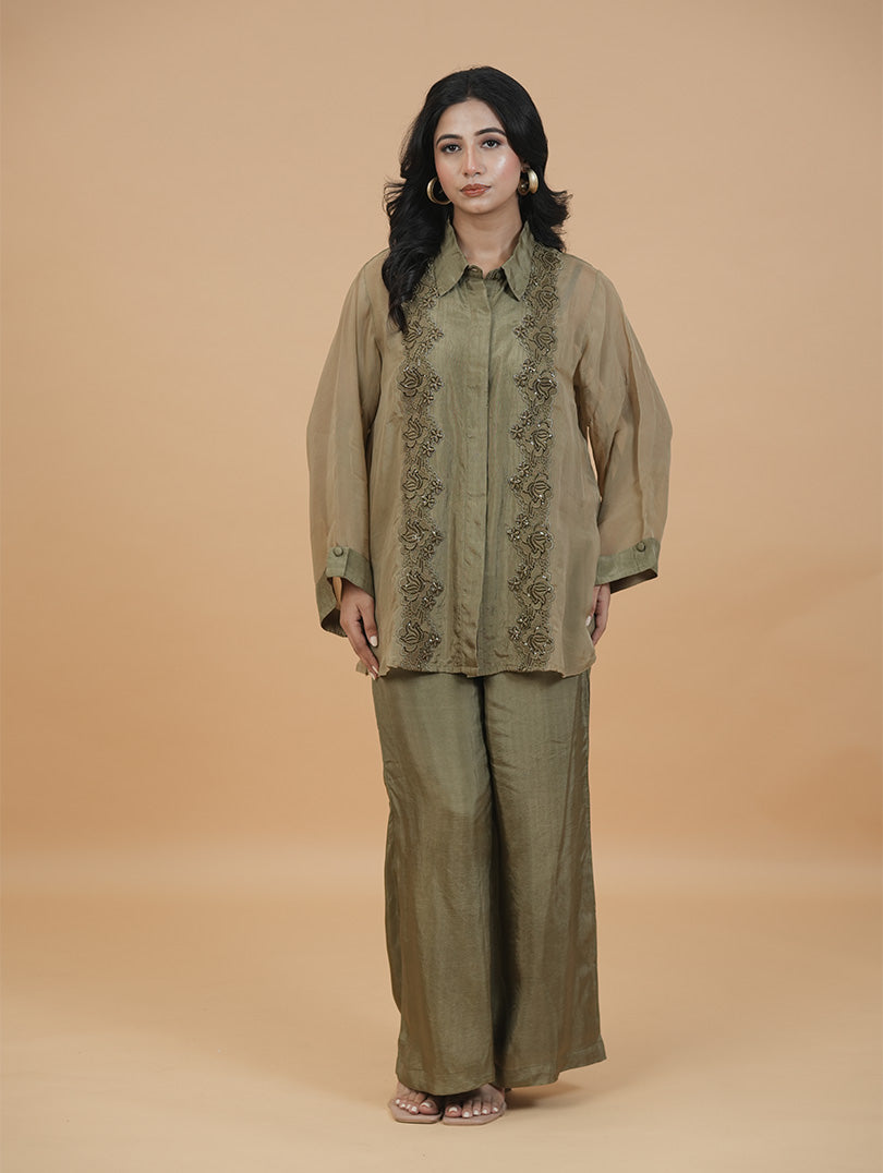 English Green Organza Set