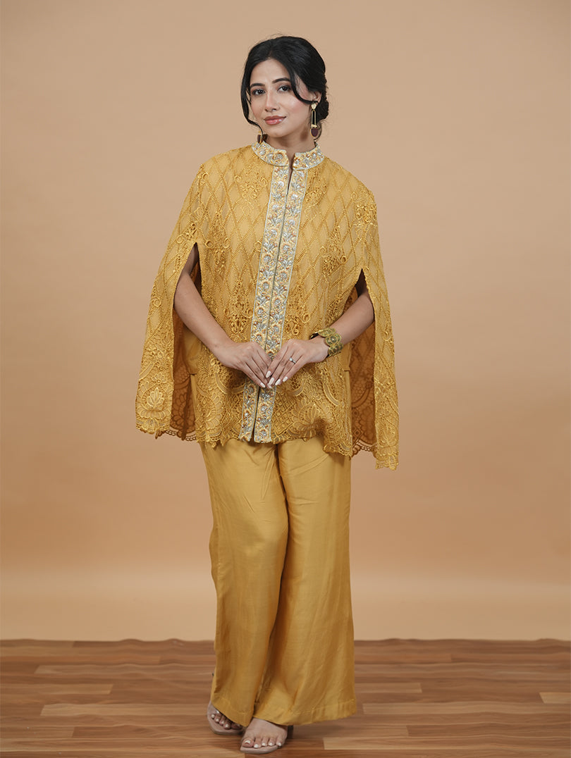 Formal Mustard Cape Set