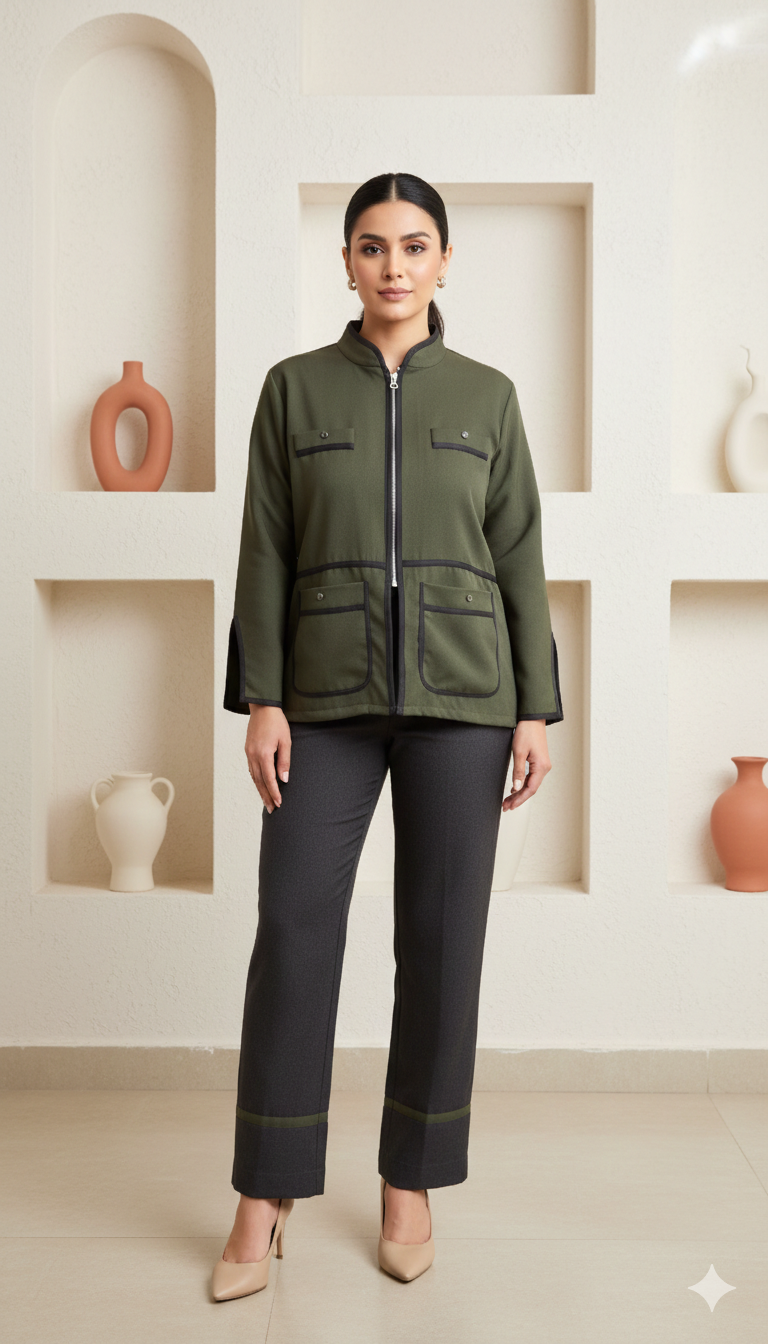 Olive Green Utility Co-Ord Set