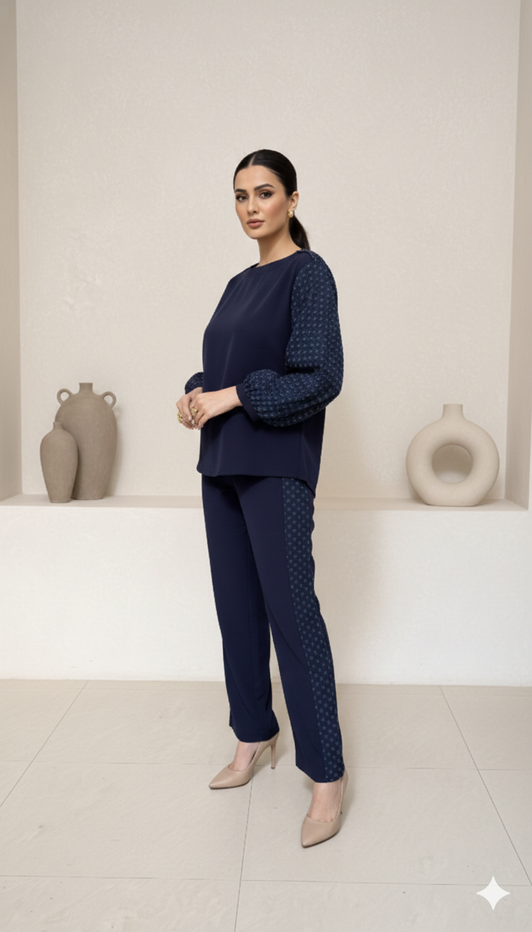 Navy Blue Denim Co-Ord Set