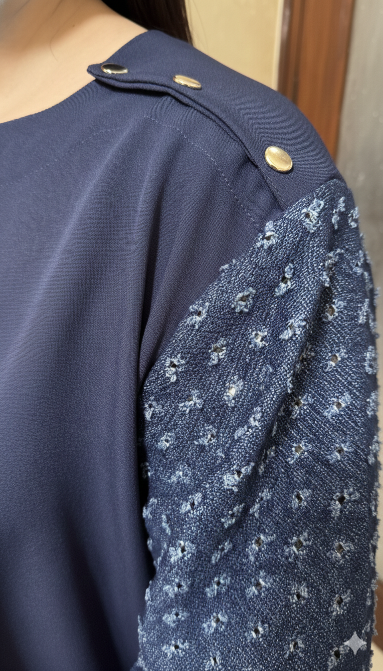 Navy Blue Denim Co-Ord Set