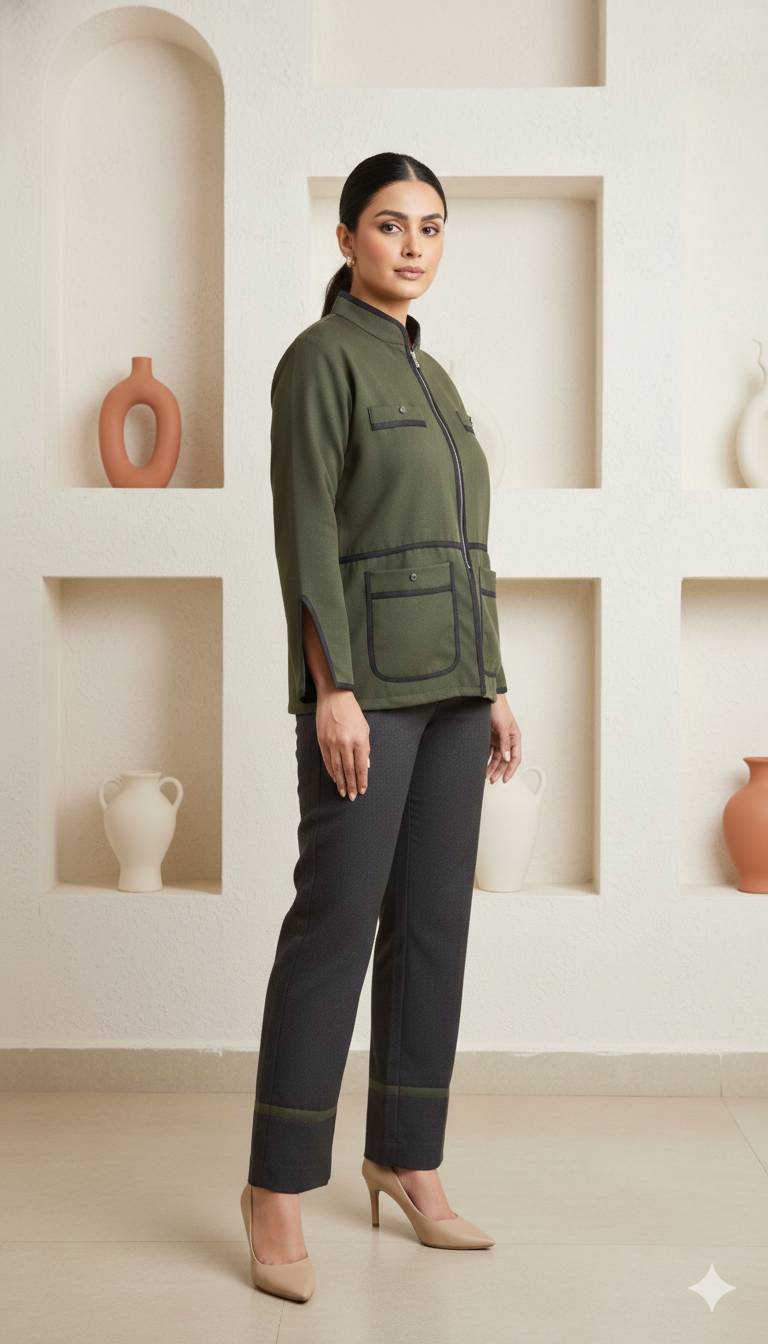 Olive Green Utility Co-Ord Set