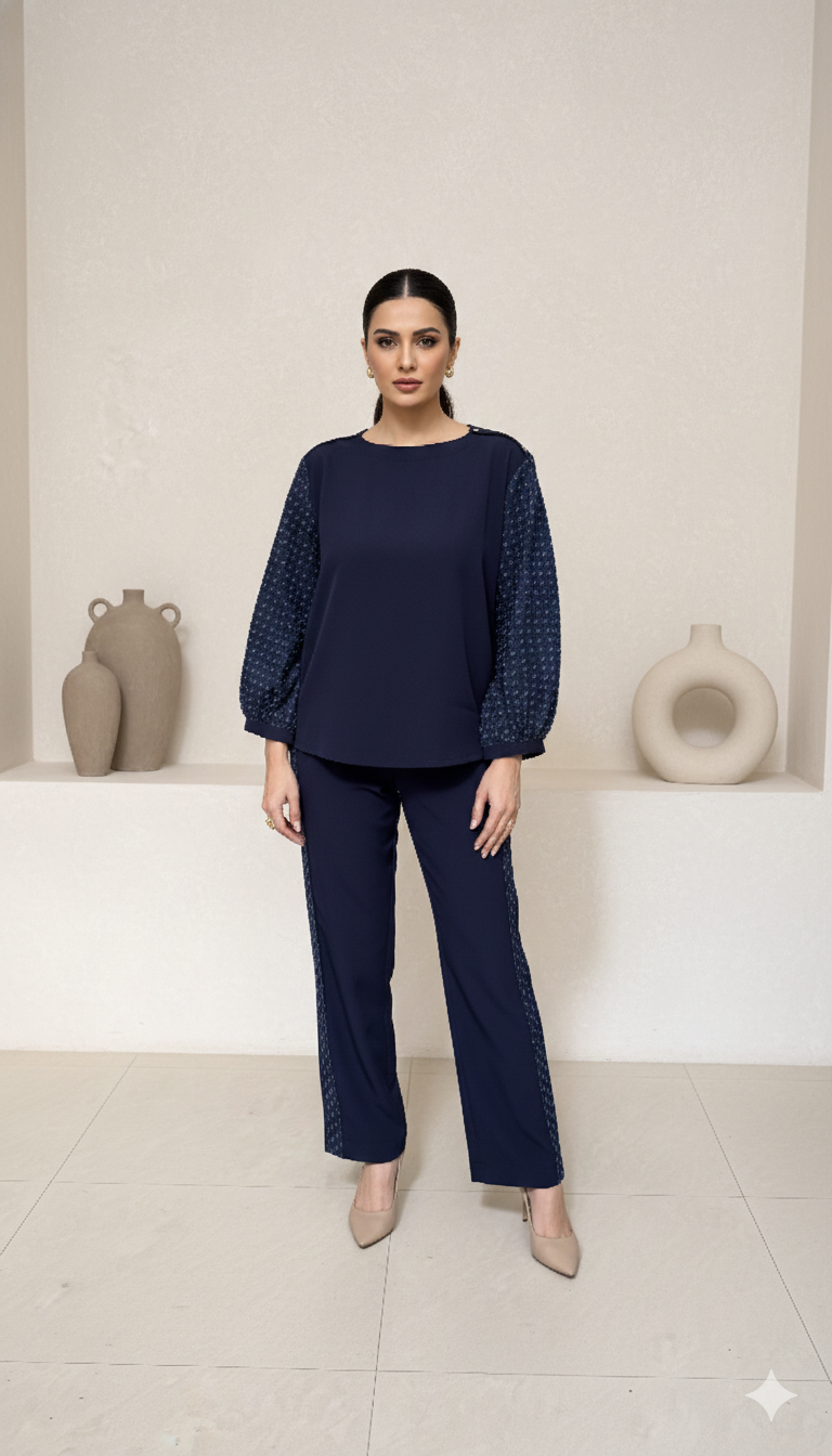 Navy Blue Denim Co-Ord Set