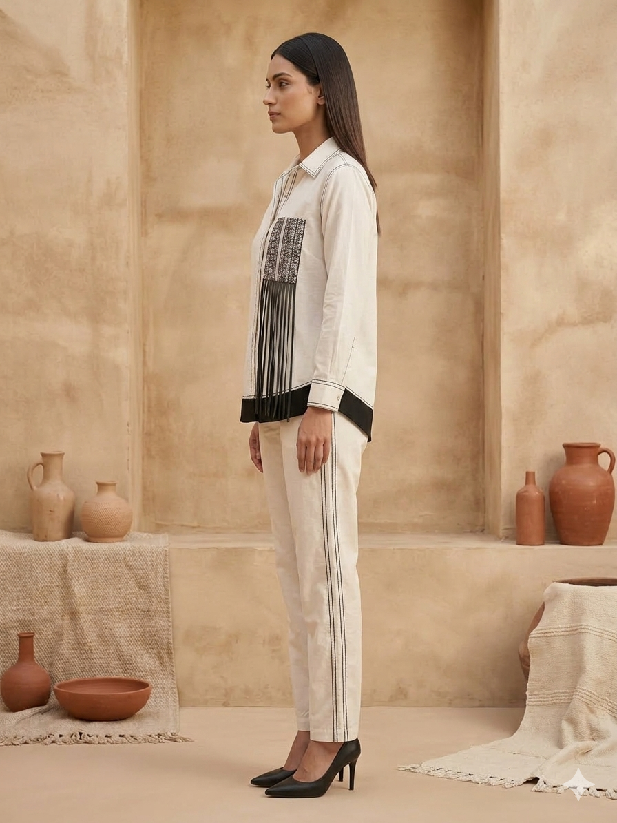 Ivory Noir Cotton Co-ord Set