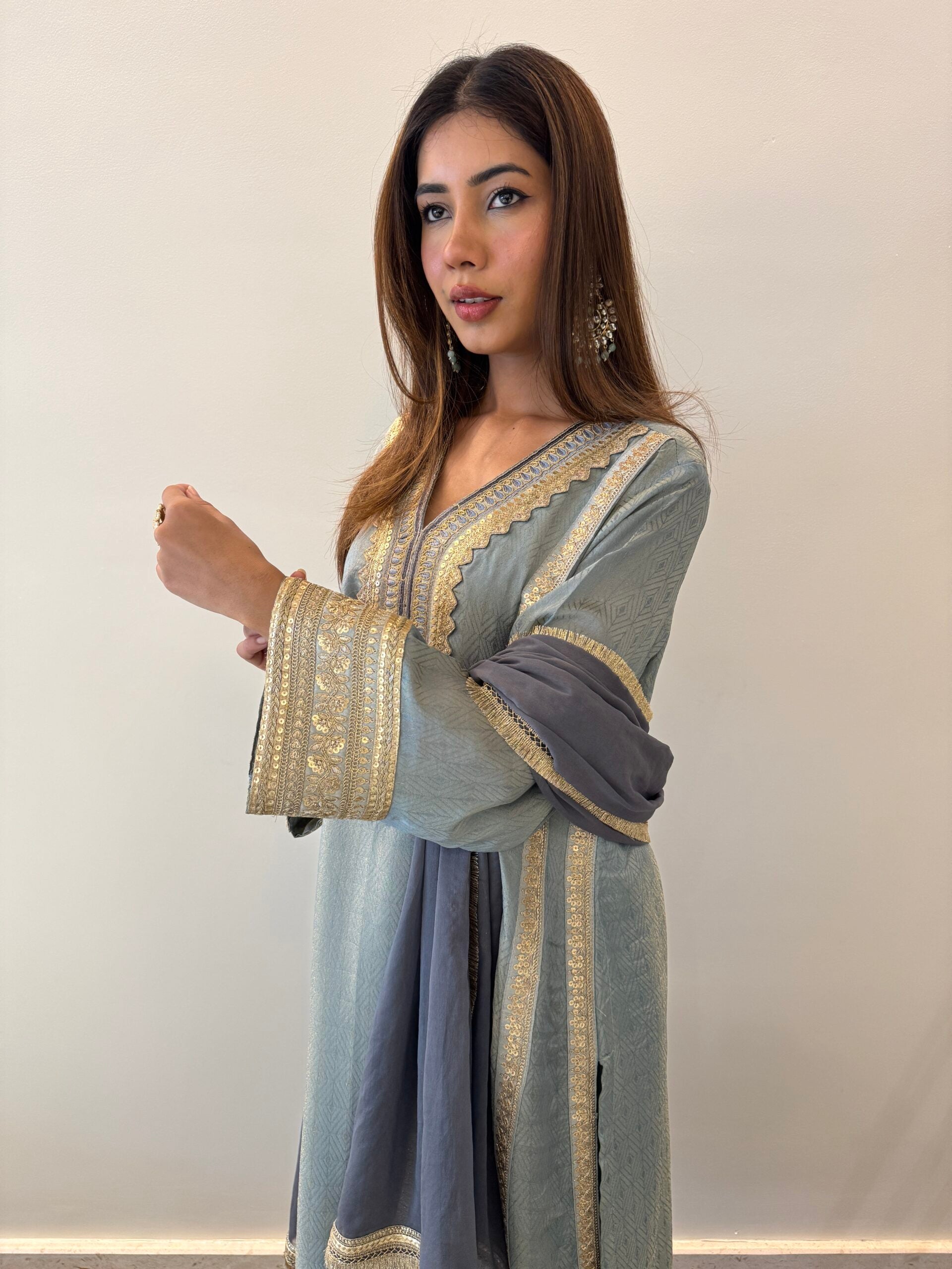 English Blue Tissue Suit Set