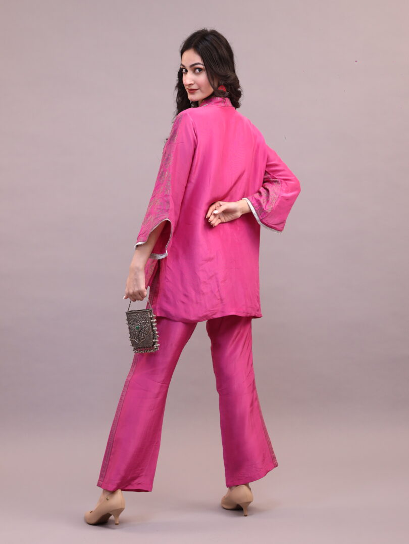 Silk Pink Embroidered Set - Image 4