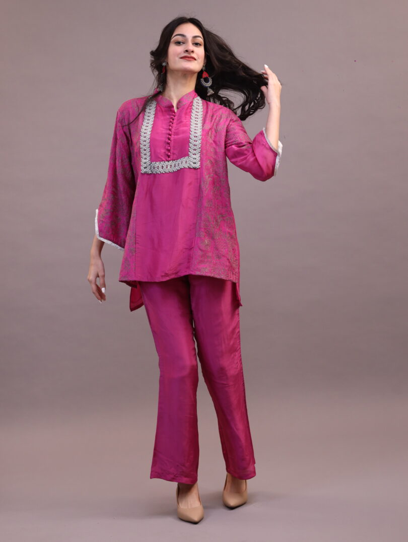 Silk Pink Embroidered Set - Image 5