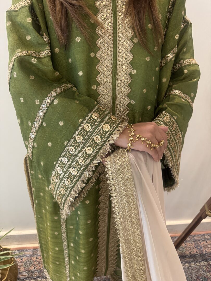 Verdant Grace Green Tissue Suit - Image 3