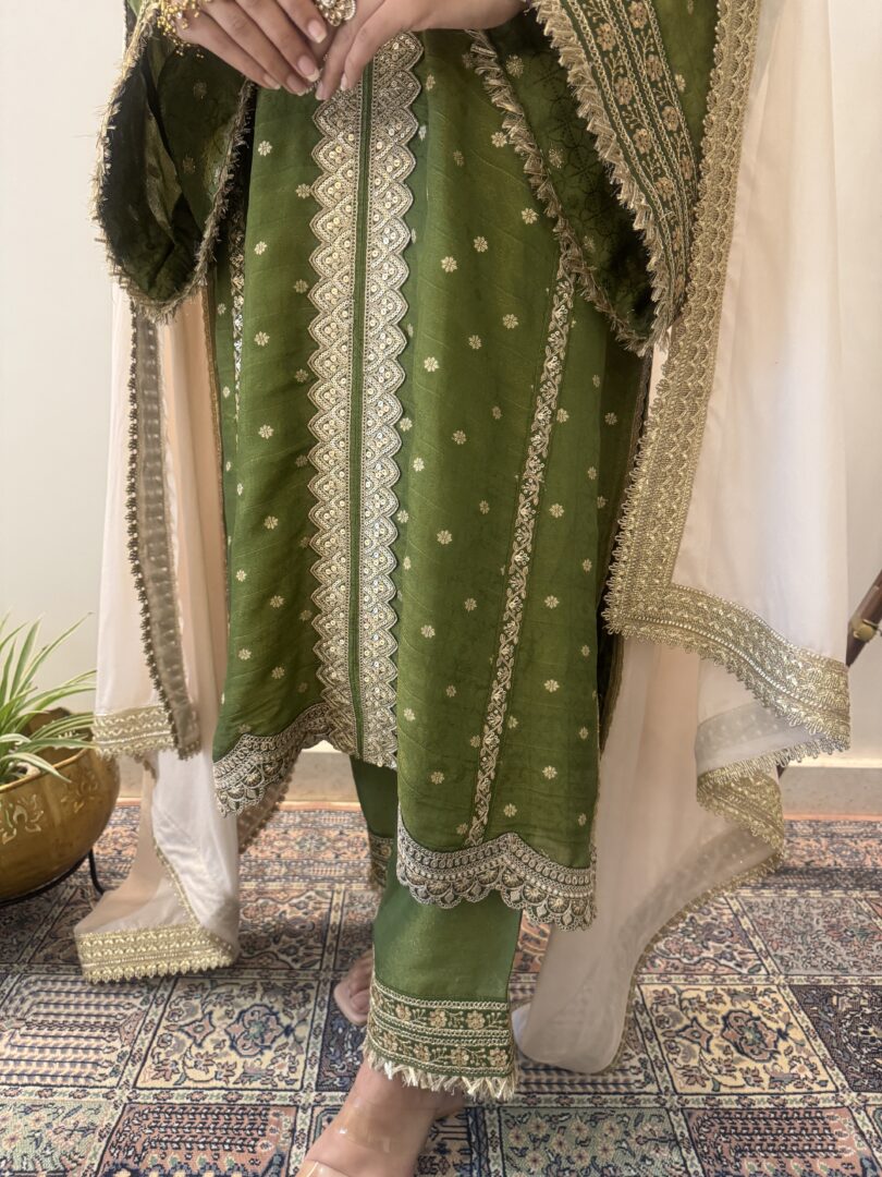 Verdant Grace Green Tissue Suit - Image 4